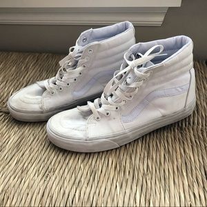 White High Top Vans Mens Size 9